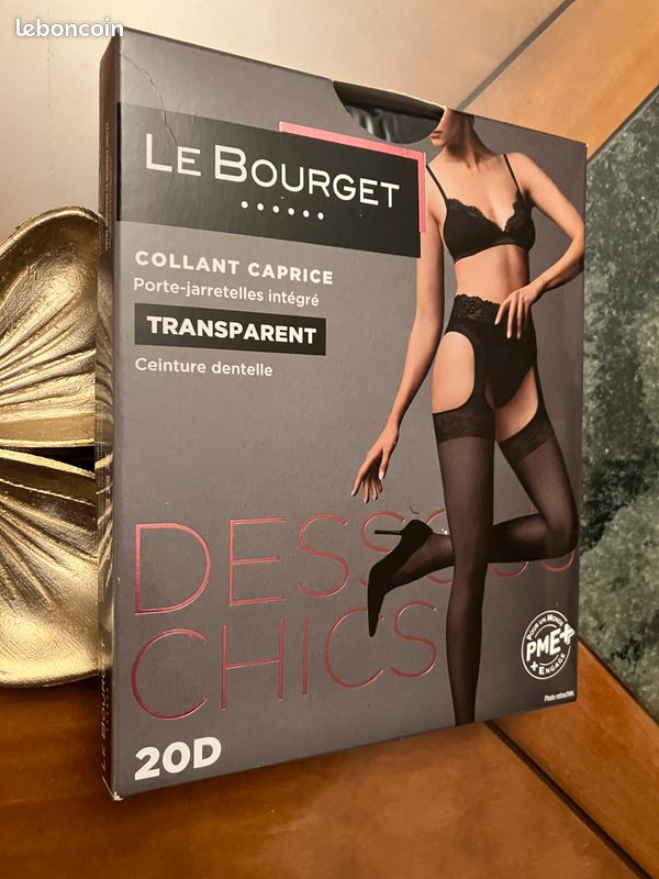 Bourget Collant Porte Jarretelle Noir Dessous Chic Le Bourget