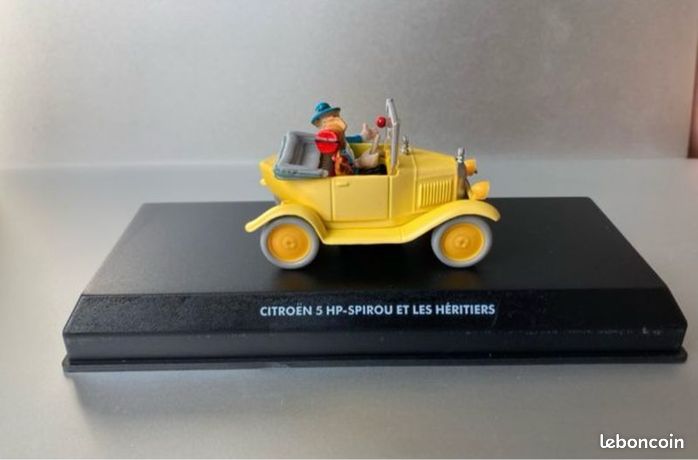 Citroën 5 HP Spirou Et Les Héritiers - Miniature Atlas 1/43 En Boîte, Couleur Jaune, Occasion
