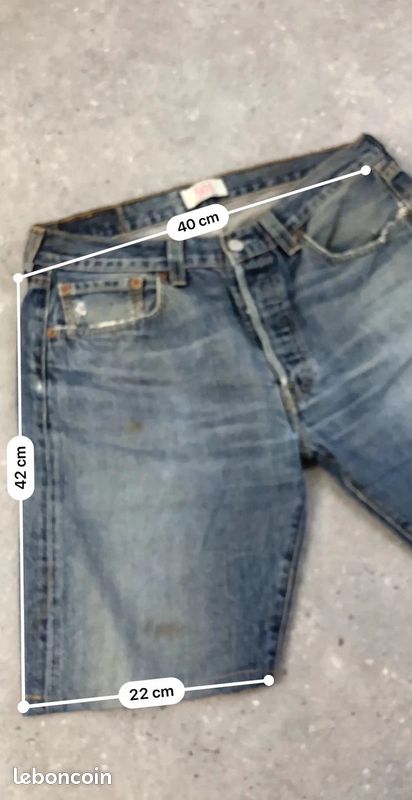 Short en Jean Levi's 501 Homme réajusté Bleu grisâtre W32 L32 100% coton (image 5)