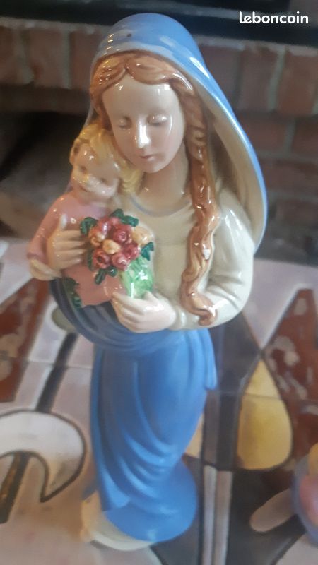 Figurine vierge a l enfant Desvres (image 1)
