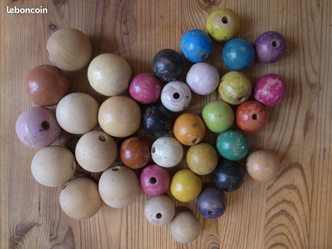 Lot De Grosses Perles - Occasion - Pour Création Bijoux Ou Décoration