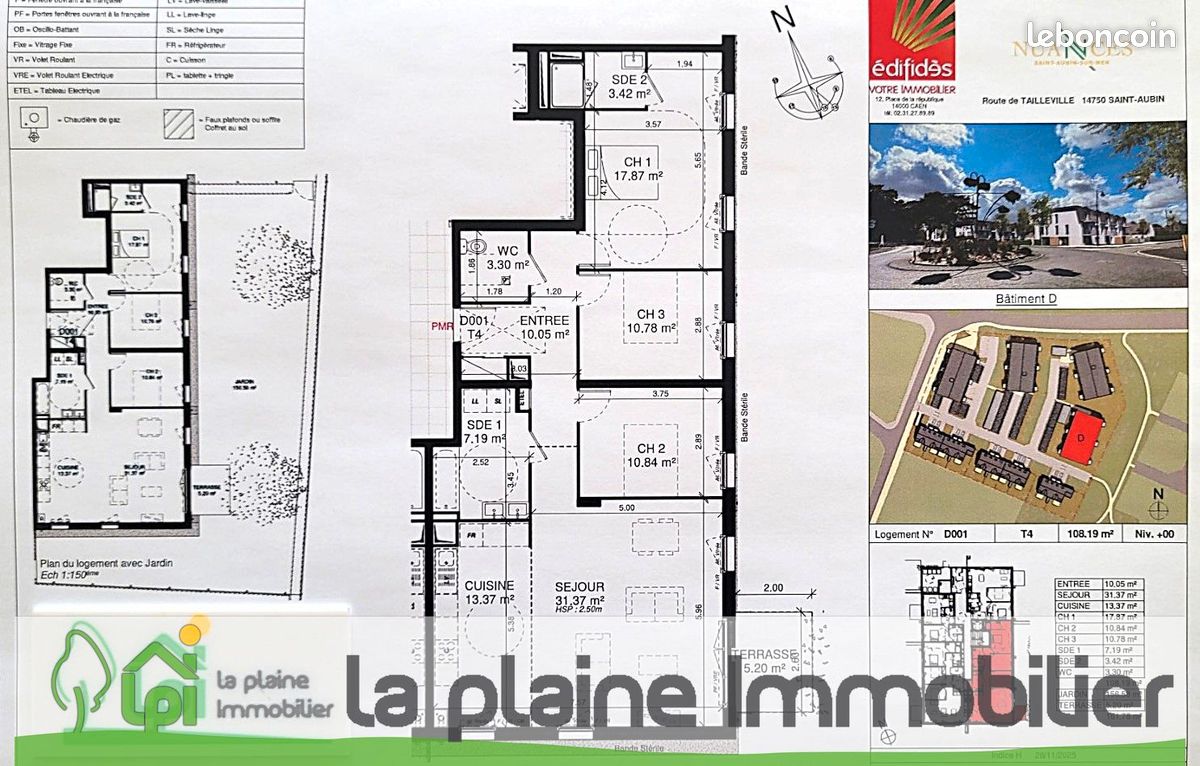 Appartement 4 pièces 108 m² · à Saint-Aubin-sur-Mer · 108 m² · 359 900 €