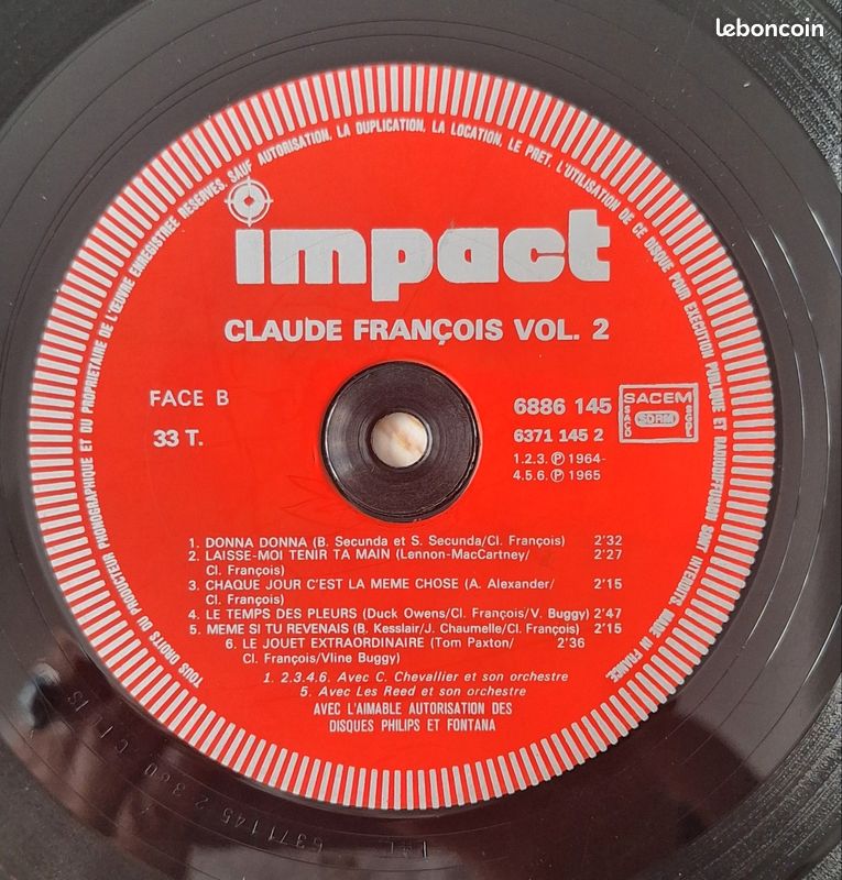 Lot 5 vinyles 33 tours Claude François – éditions originales 1977-1985 (image 15)