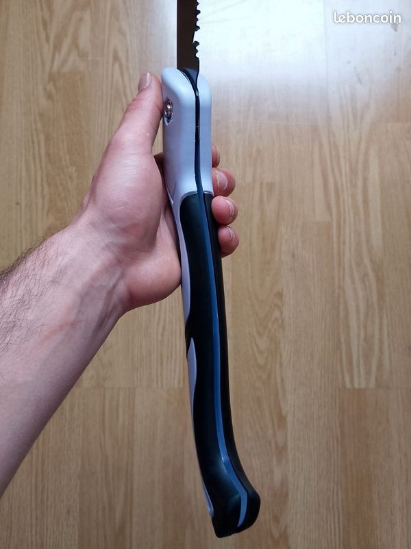 Scie à Main Scie Pliante 21cm SS SHOVAN - Lame Acier Carbone SK5 - Poignée Bois Sapele - Pour Jardin Et Bricolage Scie Camping Survivaliste