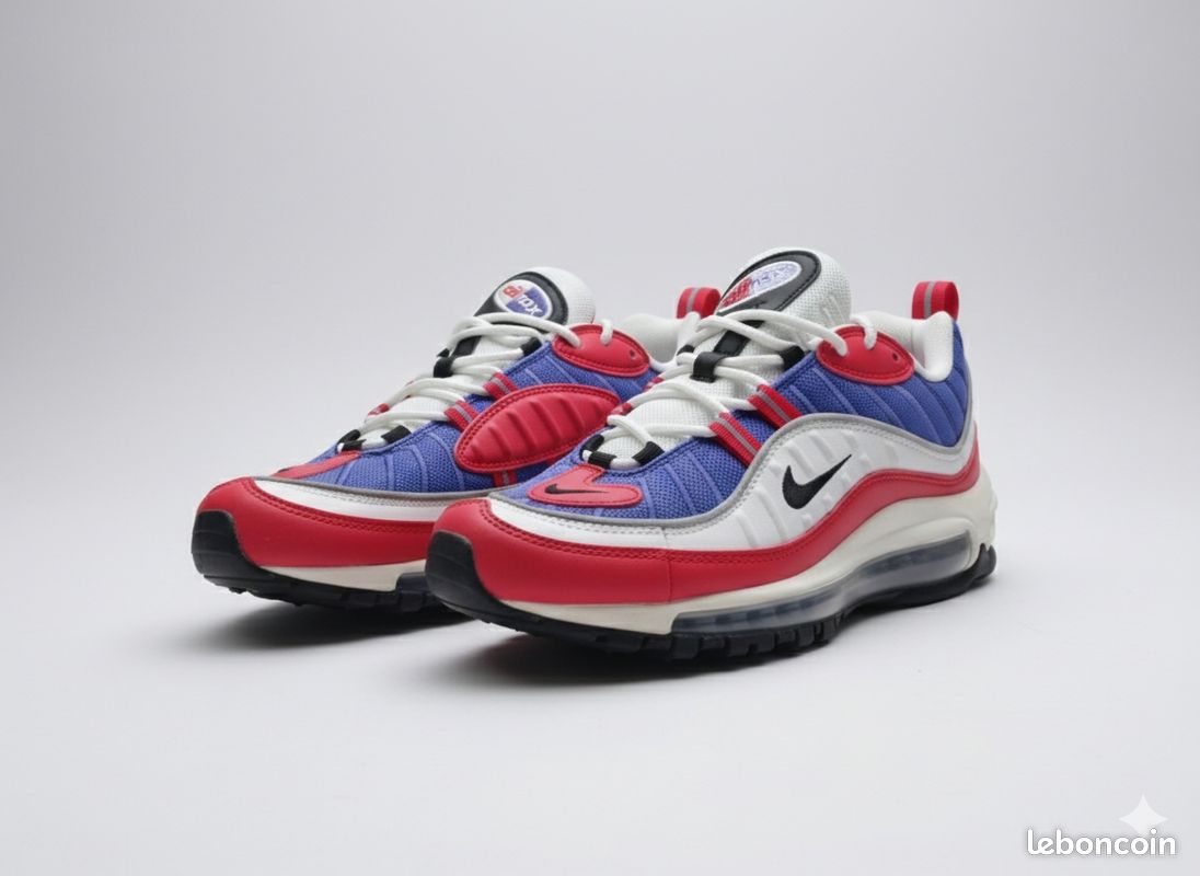 Baskets original Nike Air Max 98 – Rouge, Violet Blanc – Taille