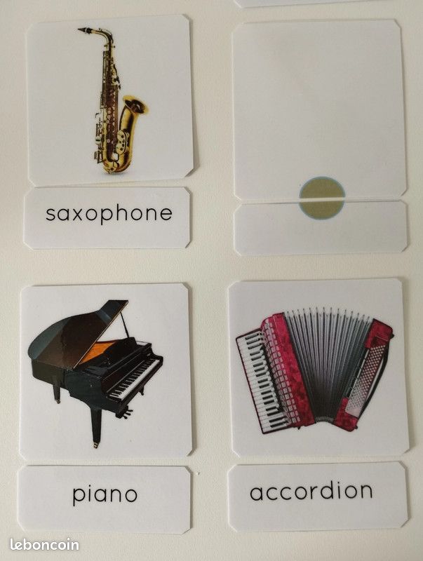 Cartes de nomenclature, les instruments de musique en anglais (image 5)