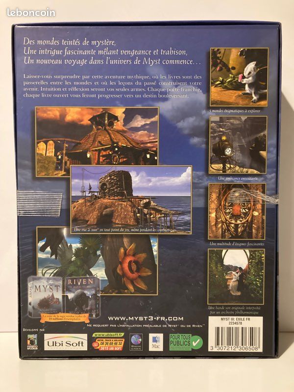 Jeu PC Myst Big Box Complet FR - Version Française - Très Bon état