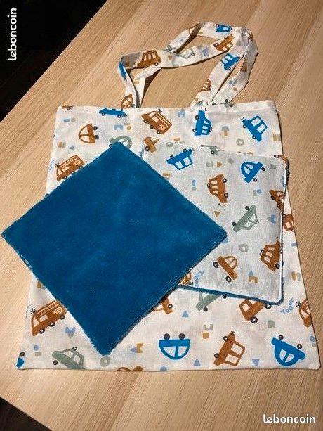 Ensemble sac bibliothèque + 2 serviettes fait main (image 12)