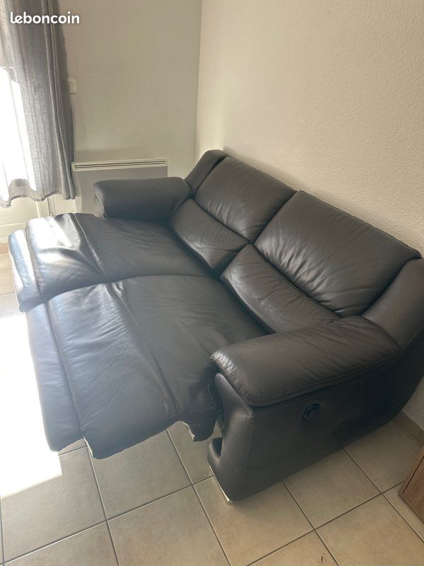 Canapé cuir relaxe électrique (image 3)