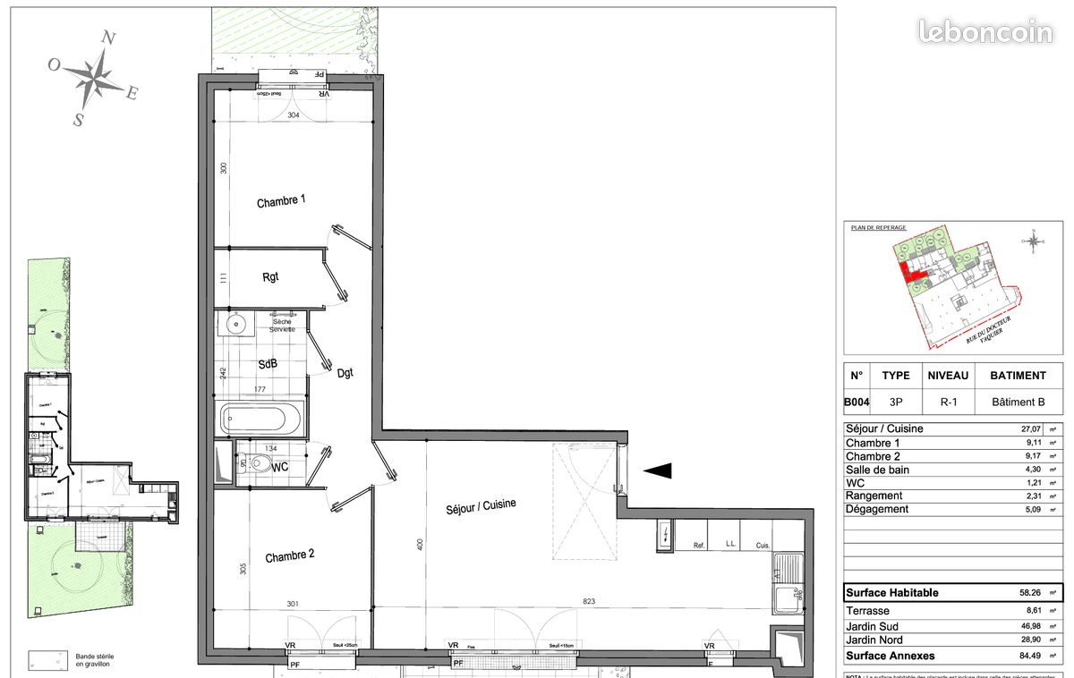 Appartement 3 pièces 59 m² · à Noisy-le-Grand · 59 m² · 299 900 €