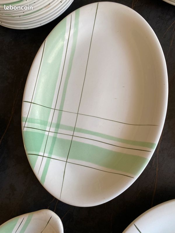 Lot Assiettes Creuses Céramique Salins Tambour Jaune Années 50-60 TBE