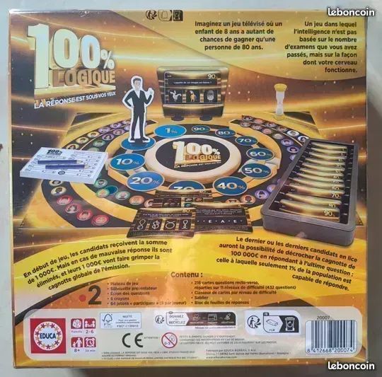Jeu de société 100% Logique - Neuf sous blister - Officiel France 2 (image 2)