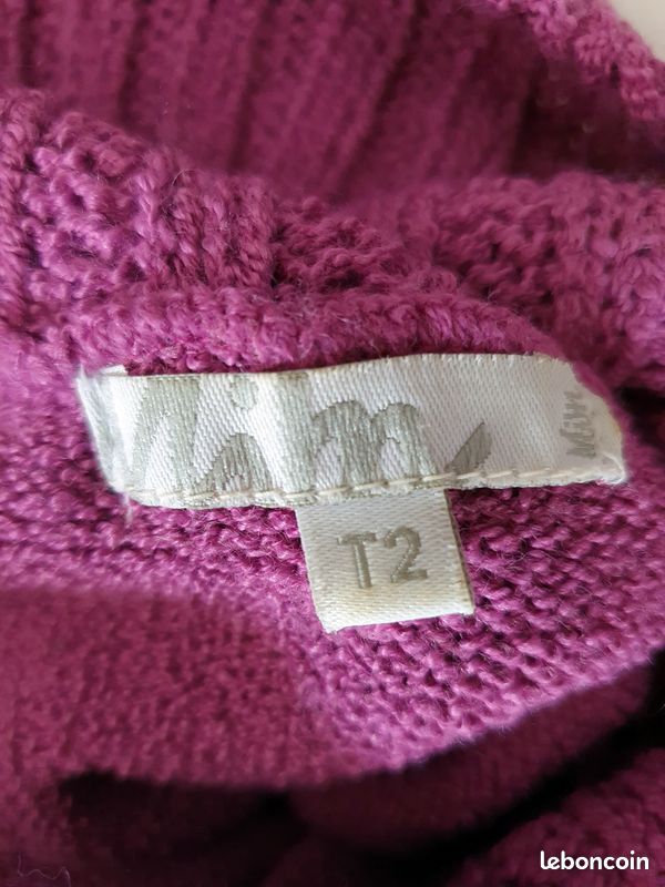 Pull oversized violet doux pelucheux en T2 comme neuf (image 3)