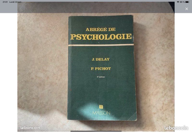 Abrège de psychologie DELAY PICHOT TBE LIVRAISON 🚚 (image 1)