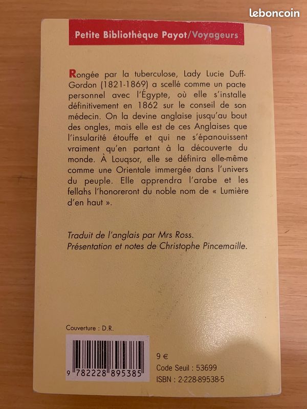 Livre ''Lettres d'Egypte 1862-1869'', L.L.Duff-Gordon 2002 (image 2)