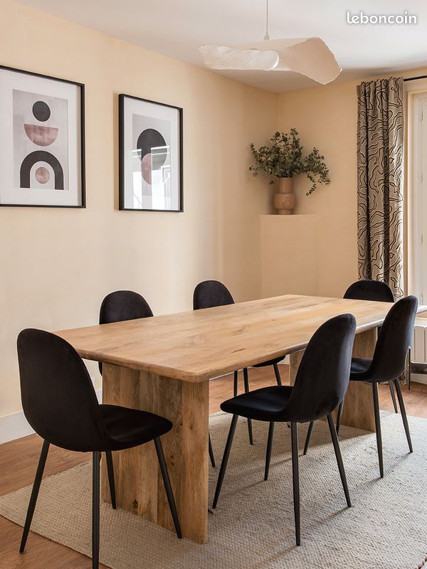 Table de Salle à Manger Rectangulaire en Bois de Manguier (220x100 cm) (image 1)