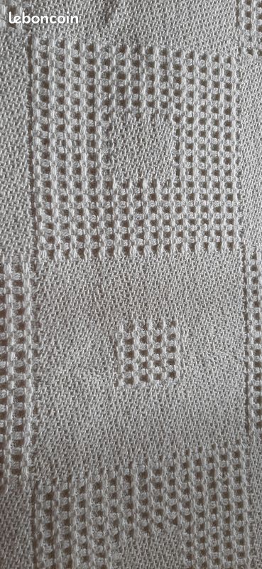 Dessus de lit vintage en laine blanc 1,95 / 1,64 cm (image 6)