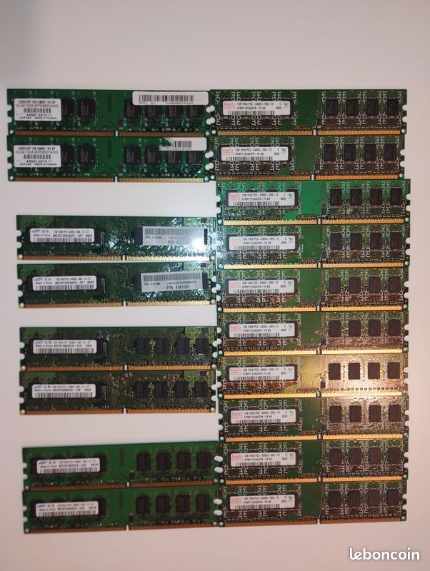 ✅ Ram SAMSUNG HYNIX ACER NANYA RAMAXEL, PC2 92 GO, DDR2, 8x256MB, 20x512MB, 10x1GO et 35x2GO (image 2)