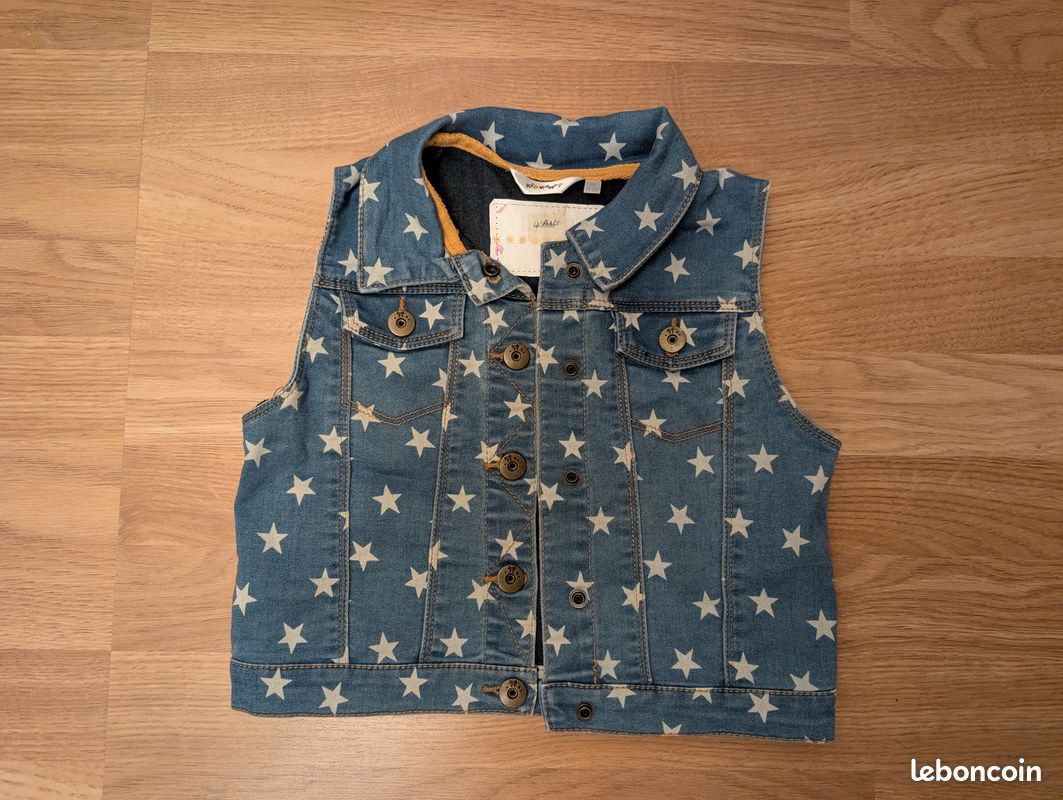 Gilet En Jean Gap - Taille Fille XXL - Denim Bleu - Excellent état - Occasion