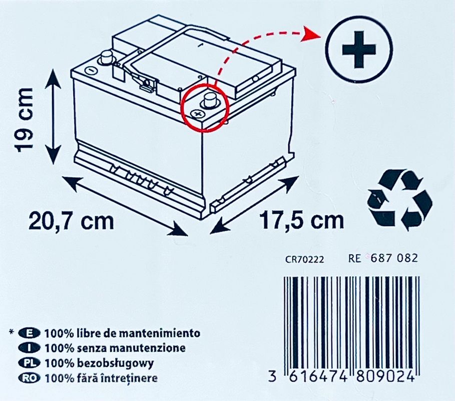 Batterie auto 52Ah - 470A 12 Volts CARREFOUR : la batterie à Prix Carrefour