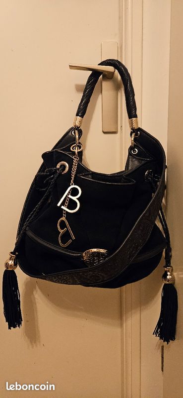 Sac Brigitte Bardot Lancel en suede bleu minuit (image 1)
