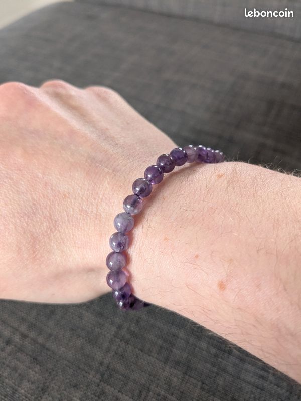 Bracelet de lithothérapie améthyste 6mm (image 3)