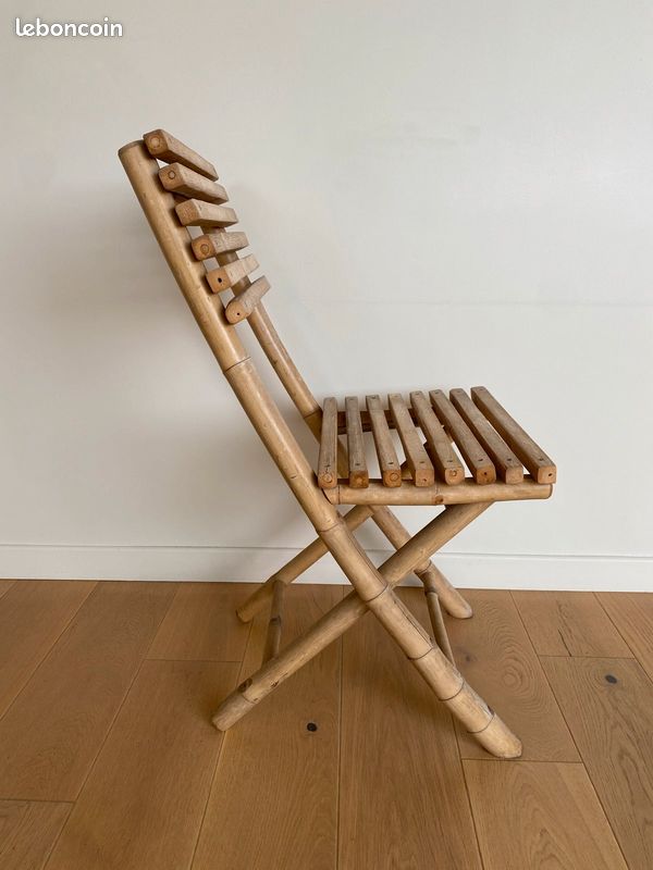 Deux Chaises extérieures en bois Bambou (image 2)