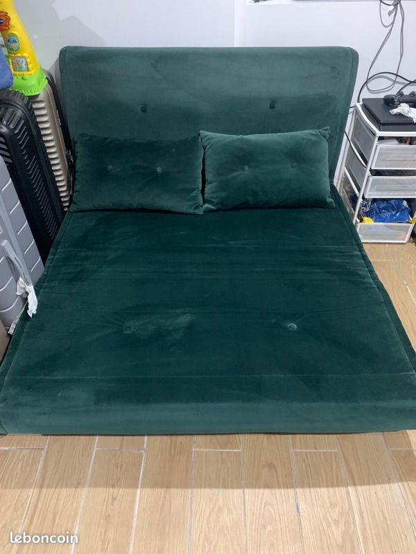 Canapé convertible déco velvet vert sapin (image 2)