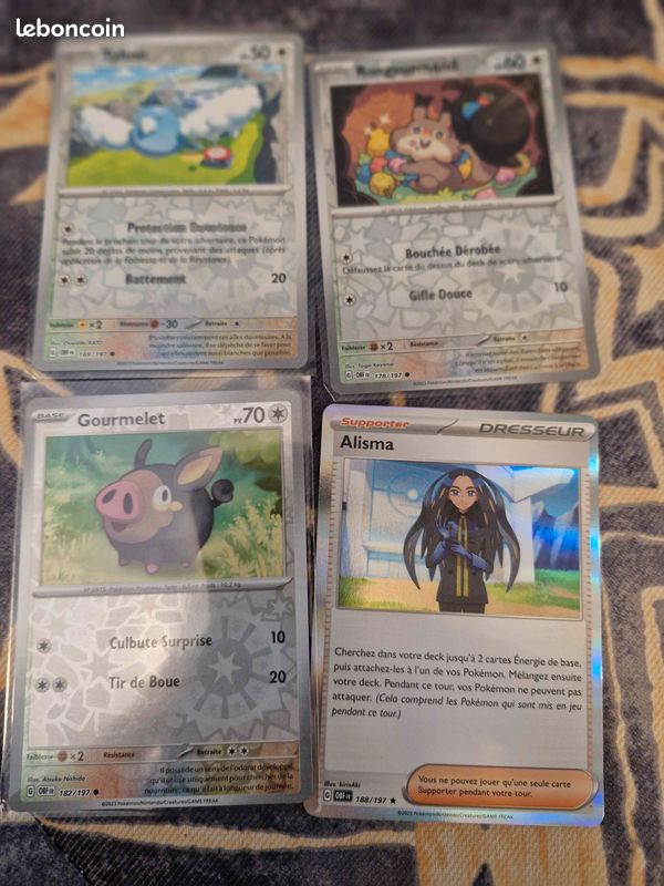 Lot 27 cartes Pokémon Flammes Obsidiennes (OBF) sous sleeve (Bekaglaçon ex) (image 7)
