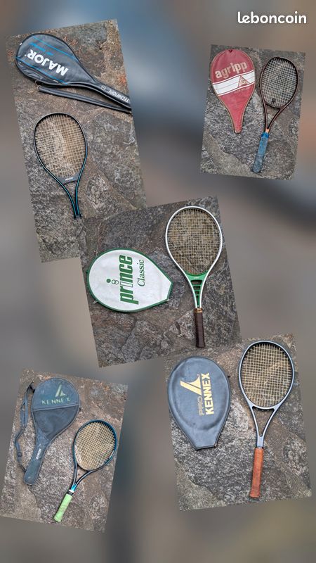 Raquette de tennis en bois Spalding vintage WCT, cadre en