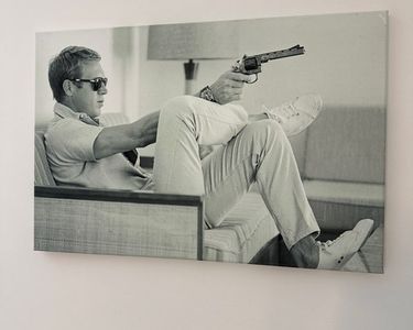 Poster Steve McQueen Sur Toile - 30x45 Cm - Déco Murale Style Rétro - Pour Salon Ou Chambre - Personnalisable