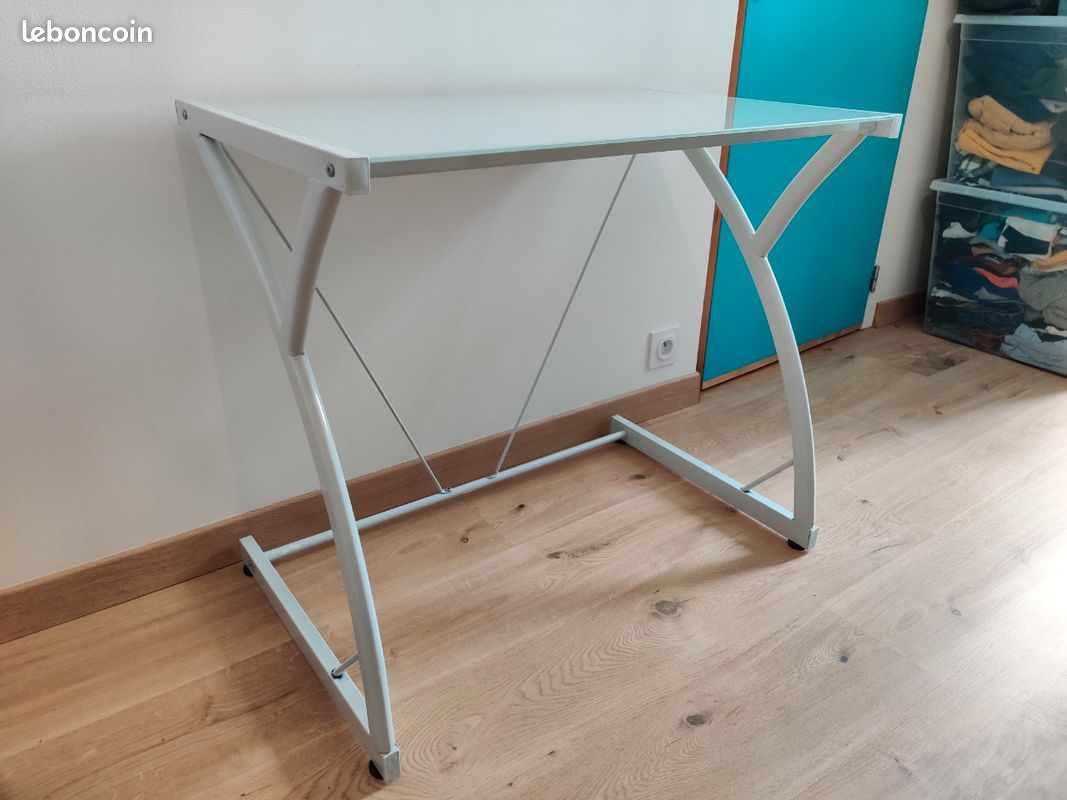 Bureau en métal et verre (image 1)
