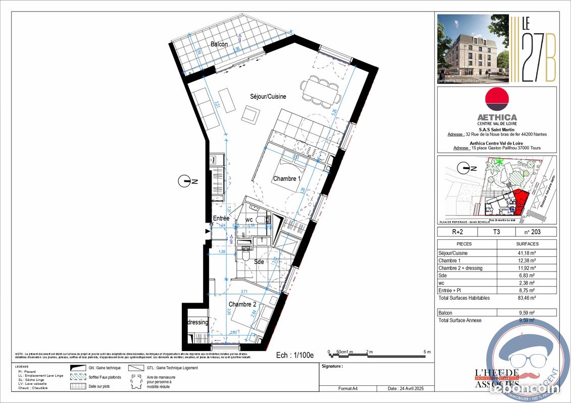 Appartement 4 pièces 83 m² · à Orléans · 83 m² · 419 000 €