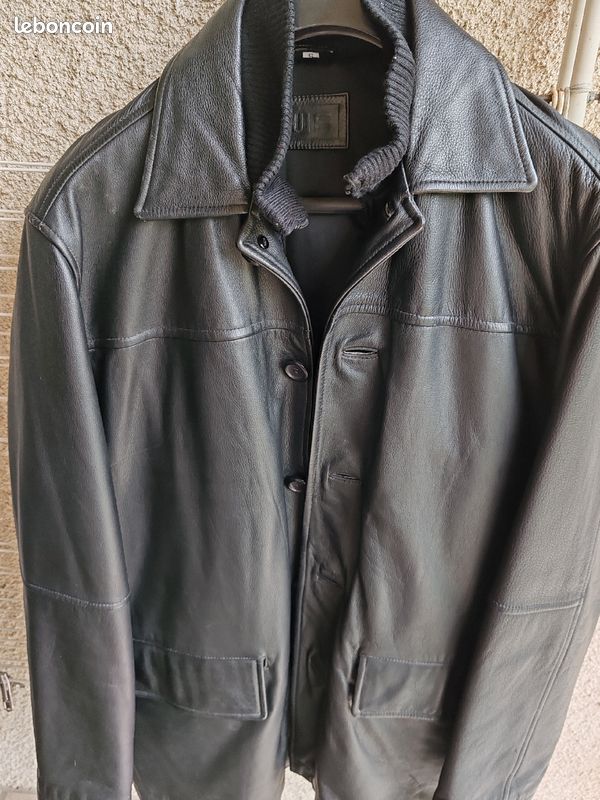 Veste 3/4 homme en cuir (image 1)