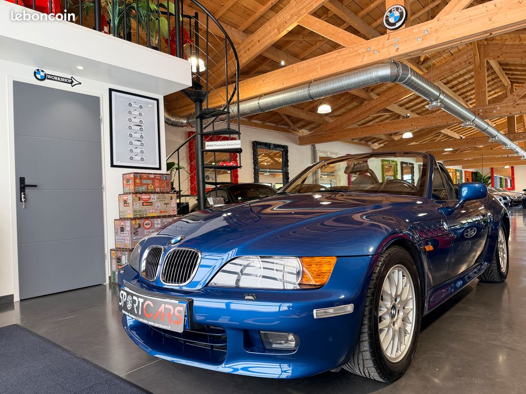 BMW Z3 2.8 6 Cylindres 193cv Phase 2 "PACK M" Bleu Topaze / Sièges Sport M Cuir Noir 01/2000 Seulement 90.000 km "ÉTAT NEUF" *LIVRAISON POSSIBLE (image 1)