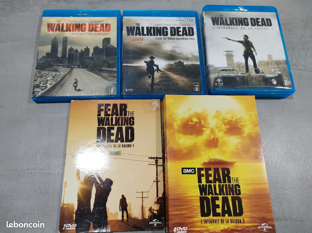 Lot DVD + blu-ray série walking dead saison 1+2+3 + fear the walking