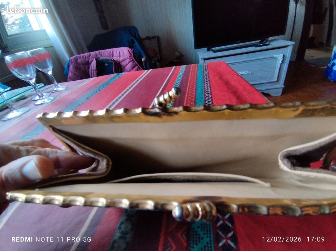 Pochette en daim vintage marron clair (image 3)