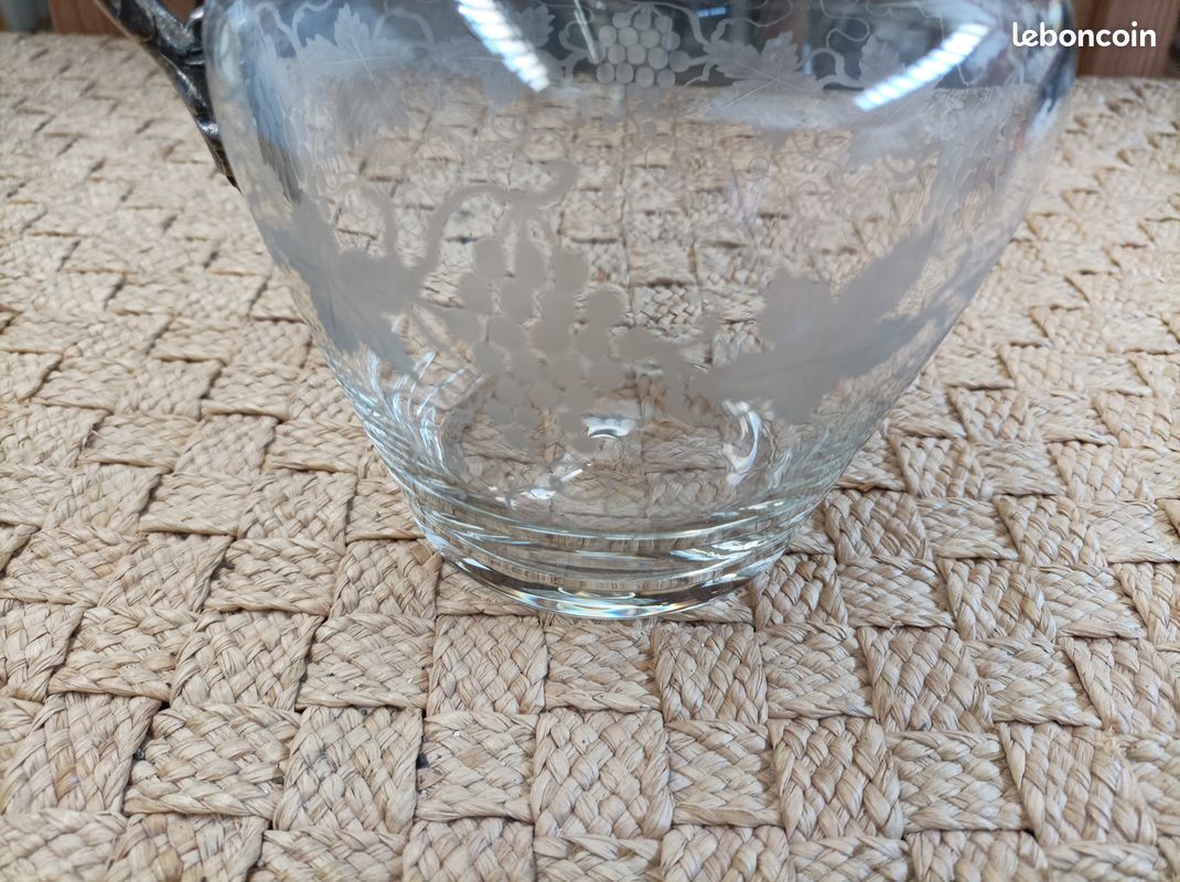 Carafe cristal et métal argenté motif rubans (image 5)
