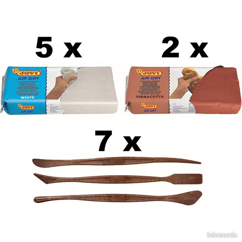 Jovi - Kit Air Dry - Pâte à modeler autodurcissante à base d'argile