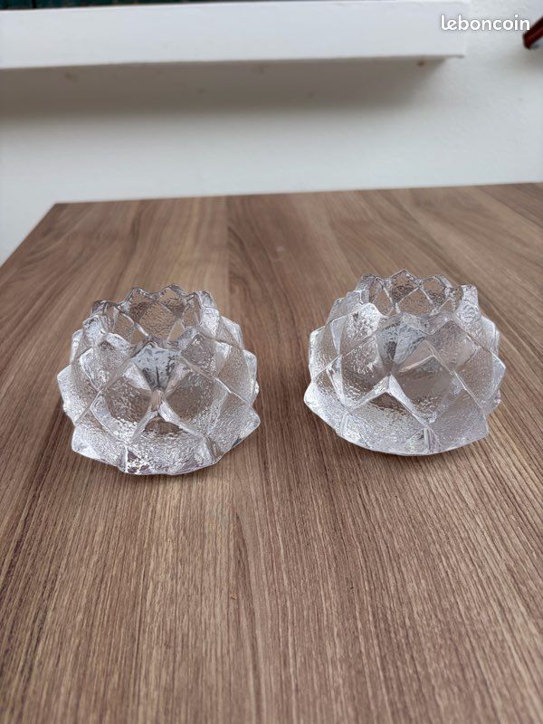 2 Photophores en verre suédois (image 1)