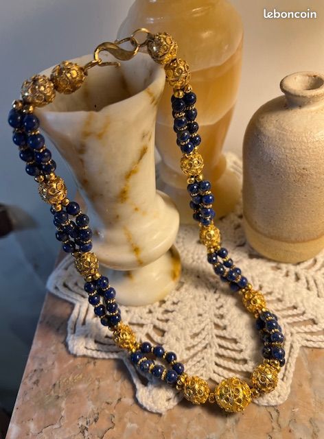 Collier perles de Lapis-Lazuli et Argent