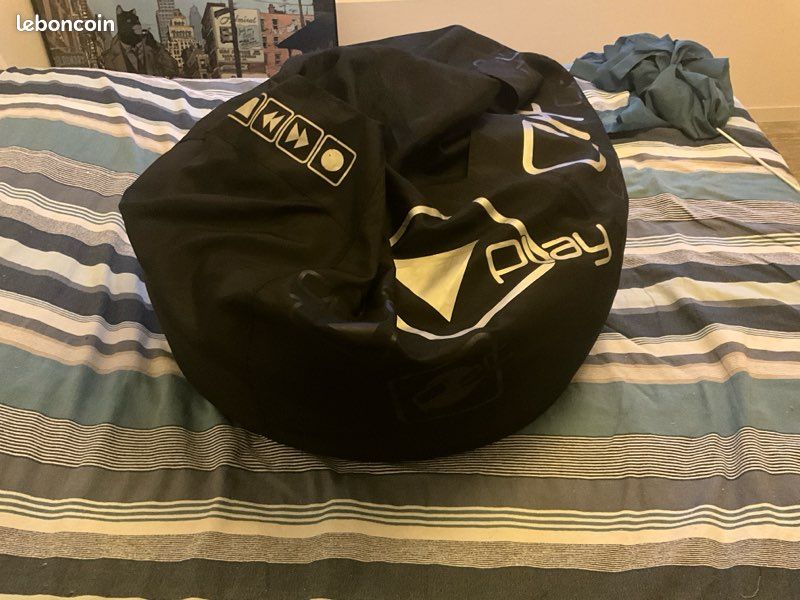 Chaise poire noire - Black bean bag chair (image 2)