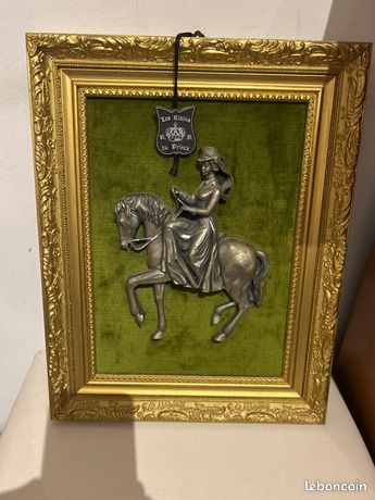 Kit Tableau Amazone – Bois Et étain, Cheval Et Château, Motif étain Du Prince