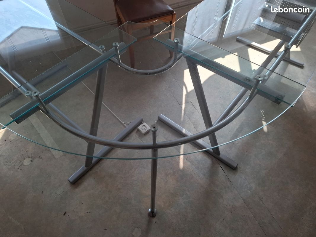 Beau bureau d'angle en verre (image 3)