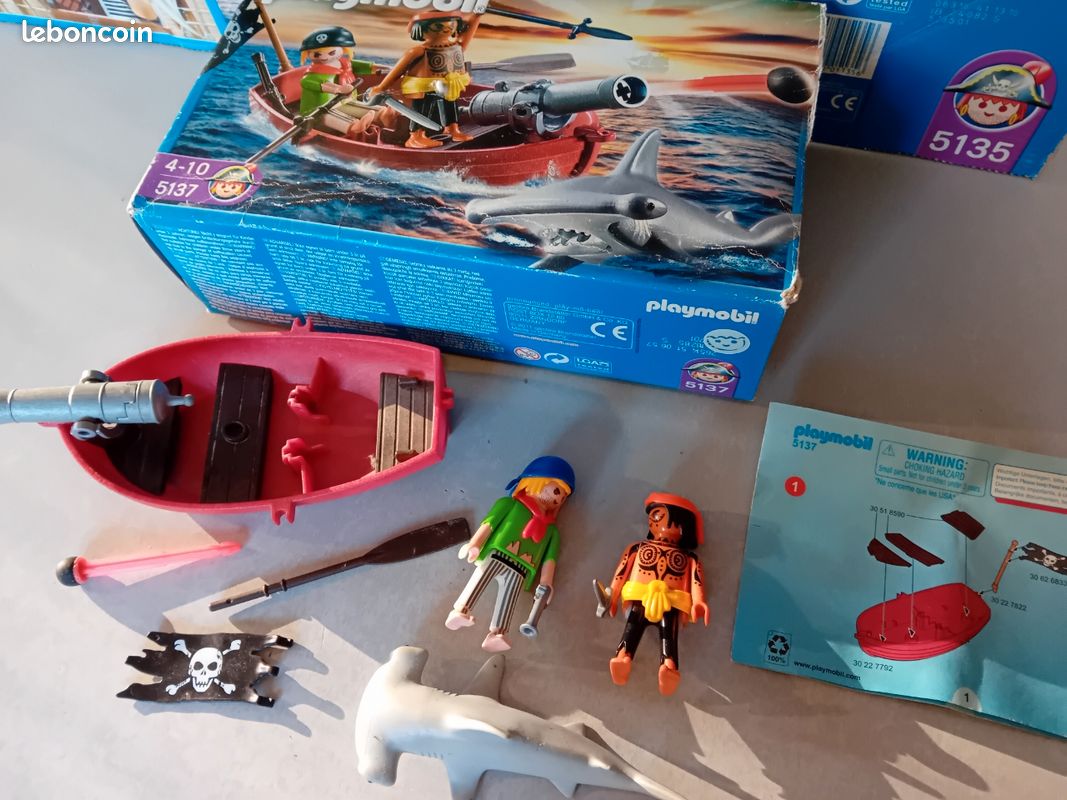 Lot Playmobil Pirates 5135 – Bateau + 10 Figurines + 3 Canons, Neuf