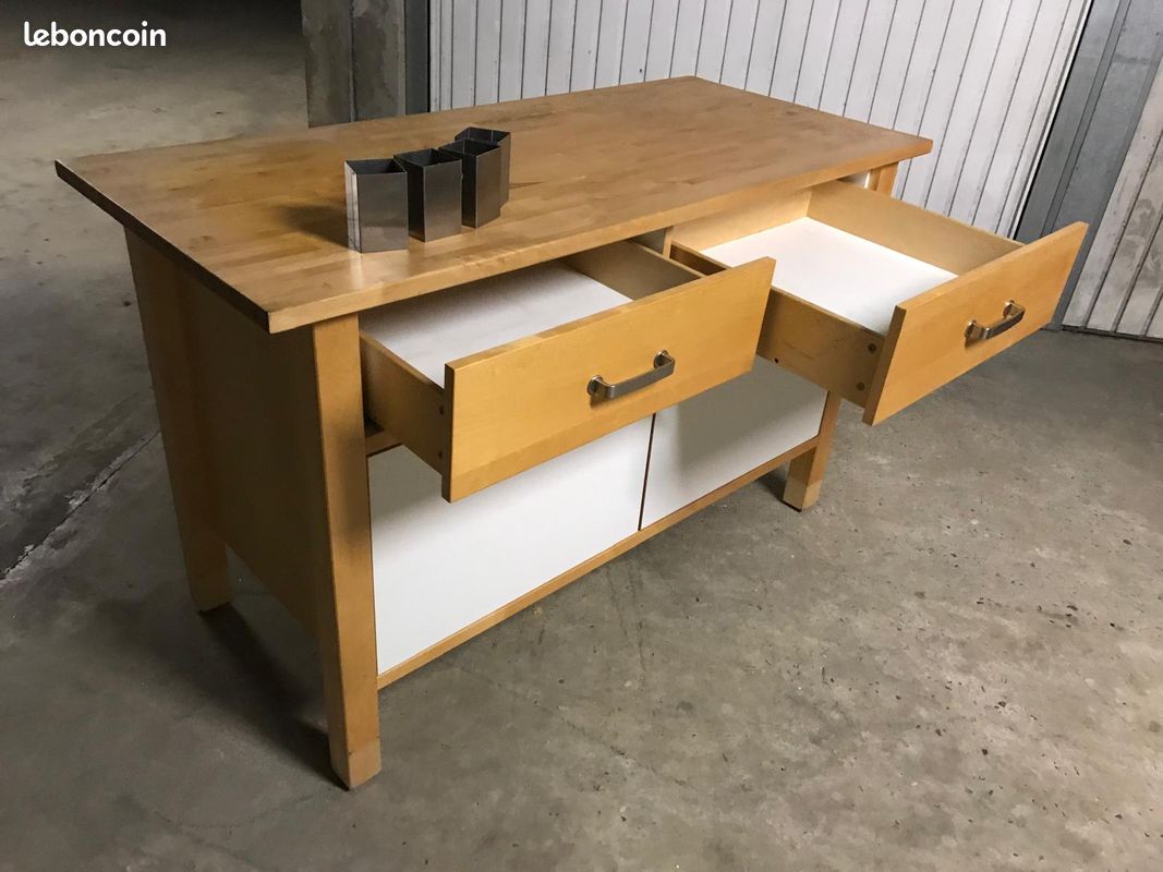 Meuble De Cuisine IKEA VARDE - En Bois De Bouleau - Dimensions 177x60x90 Cm
