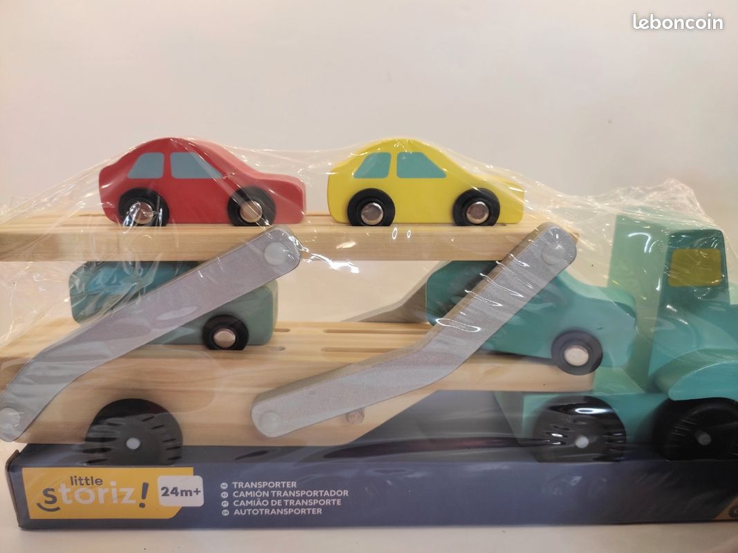 Camion transporteur en bois neuf avec ses voitures (image 2)