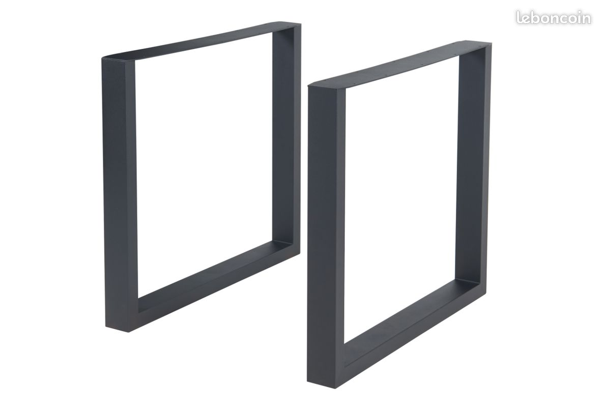 Lot de deux pieds en acier 72 X 70 cm noirs (image 3)