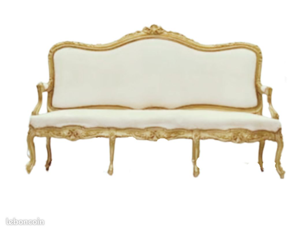 Canapé Baroque XXL Palazzo INT – Bleu, Style Antique, Bois Massif, 163 Cm