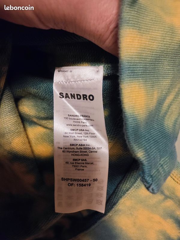 Sweat à Capuche Sandro Tie Dye – Bleu Et Rose – Taille S – Neuf Avec étiquettes